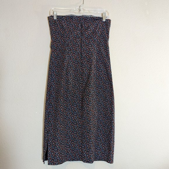 Necessary Objects y2k Vintage Strapless Disty Floral Midi Dress Size M - Picture 3 of 10
